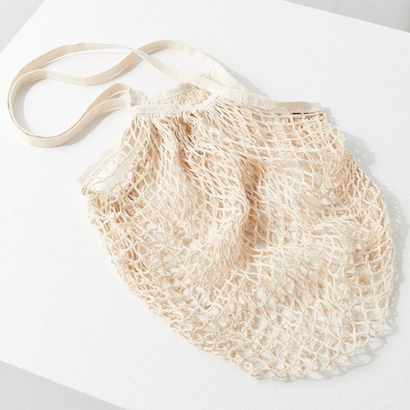 fairlygirly Handbags - Parisienne Cotton Market Open Net Tote Bag Beige
